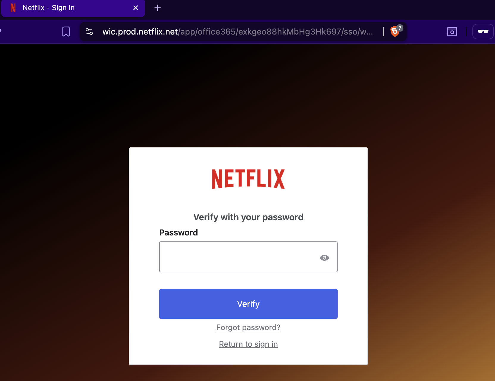 Netflix Auth Page