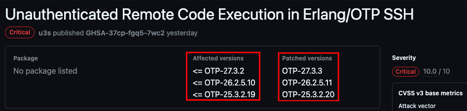 Affected and Patched Versions